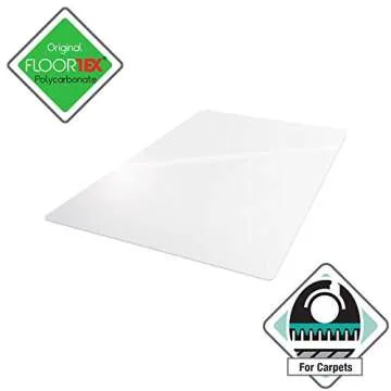 Floortex Polycarbonate Chair Mat for High Pile Carpets