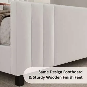 Albott Queen Size Velvet Platform Bed Frame - Stylish & Comfortable