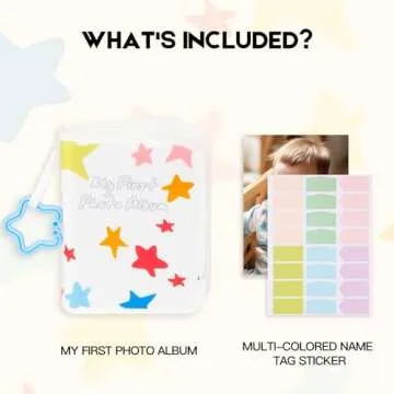 Baby's My First Photo Album for Baby Holds 21 4x6 Photos, Baby Photo Album Soft Cloth Family Book, M...