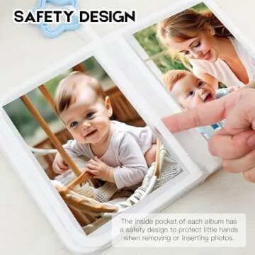 Baby's My First Photo Album for Baby Holds 21 4x6 Photos, Baby Photo Album Soft Cloth Family Book, My First Family Album for 4x6 Baby Shower Kids Toddlers Family Pictures, Toddler Photo Album (White)