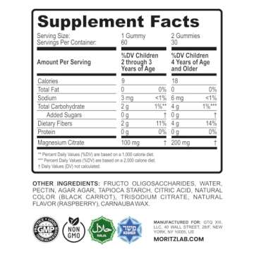 DR. MORITZ Magnesium Gummies for Kids & Adults - 60 Count