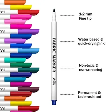 Lelix Fabric Markers – 36 Vibrant Colors for Creativity