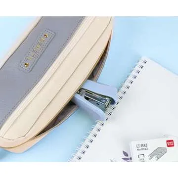 PROMISE FLOURISH Mini Stapler Hand Stapler with Staple Remover and 1 Box Staples,Cute Stationery for Students and Office Use (Pink)