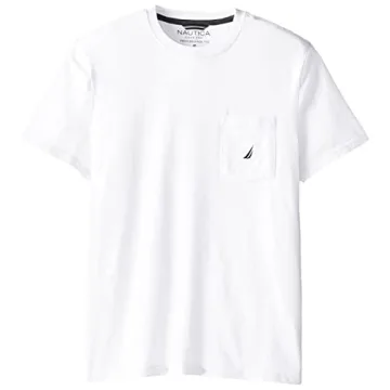 Nautica Men's Crew Neck Pocket T-Shirt in Bright White