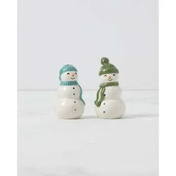 Lenox Balsam Lane Snowman Salt & Pepper Set, 0.37, Green