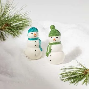 Lenox Balsam Lane Snowman Salt & Pepper Set, 0.37, Green
