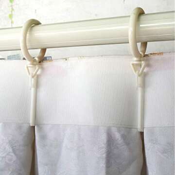 Ailejia 30 Pcs Plastic Adjustable Hooks - Depth Pleat Drapery Hooks for Window, Door and Shower Curtains (White)