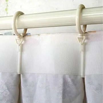 Ailejia 30 Pcs Plastic Adjustable Hooks - Depth Pleat Drapery Hooks for Window, Door and Shower Curtains (White)