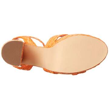 Nine West Women's HADYN3 Heeled Sandal, Orange, 6
