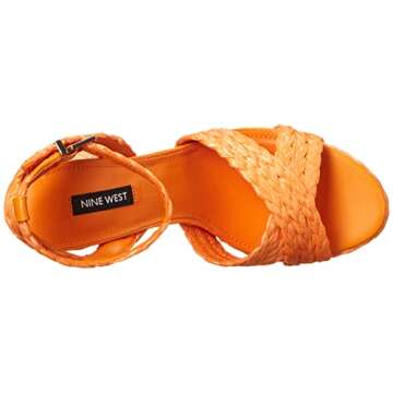 Nine West Women's HADYN3 Heeled Sandal, Orange, 6