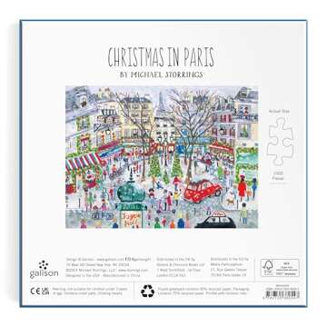 Galison Christmas in Paris 1000 Piece Jigsaw Puzzle