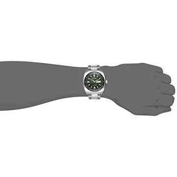 SEIKO Recraft Automatic Watch - Green Dial, Stainless Steel, Day/Date Calendar, 50m Water Resistant, 41hr Power Reserve