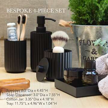 Elegant Matte Black Bathroom Accessory Set for Home