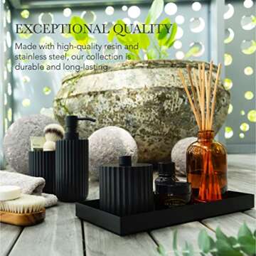 Elegant Matte Black Bathroom Accessory Set for Home