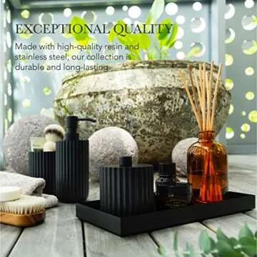 Elegant Matte Black Bathroom Accessory Set for Home