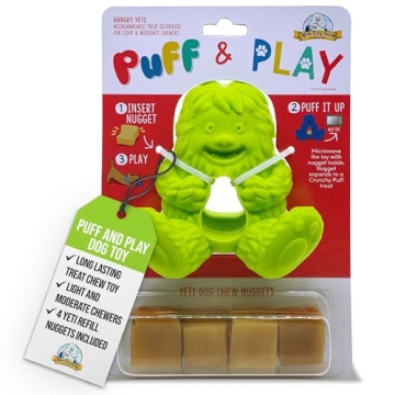 Yeti Puff and Play Dog Toy - Interactive Treat Dispenser for Engaging Play