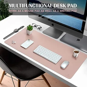 K KNODEL Large Desk Mat, Office Desk Pad, Computer Desk Mat, Laptop Mat for Desk, Desk Protecor Mat, Desktop Mat, Desk Writing Pad, Desk Blotter Pad, Desk Cover Mat (31.5"x15.7", Pink)
