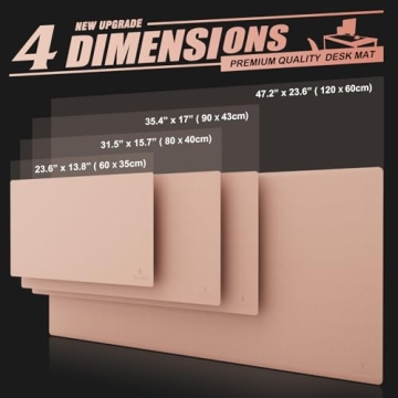 K KNODEL Large Desk Mat, Office Desk Pad, Computer Desk Mat, Laptop Mat for Desk, Desk Protecor Mat, Desktop Mat, Desk Writing Pad, Desk Blotter Pad, Desk Cover Mat (31.5"x15.7", Pink)
