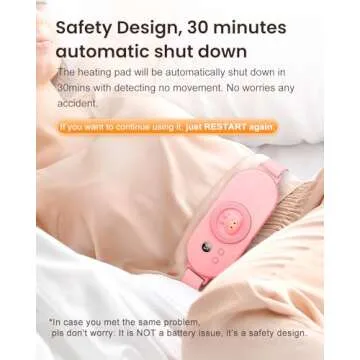 Portable Heating Pad for Period Cramps, Cordless Menstrual Cute Heating Pad with 3 Heat Levels and 4 Massage Modes, Heating Wrap Belt for Back Pain Relief, Gifts for Women Girls