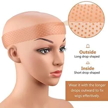 WILLBOND 2 Pieces Silicone Wig Grip Band Adjustable Silicone Wig Headband No Slip Wig Bands Seamless Wig Holder for Men Women Sports Yoga (Light Brown, Dark Brown)