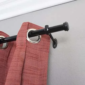 Decopolitan 7/8-Inch Curtain Rod Set Adjustable Black Espresso