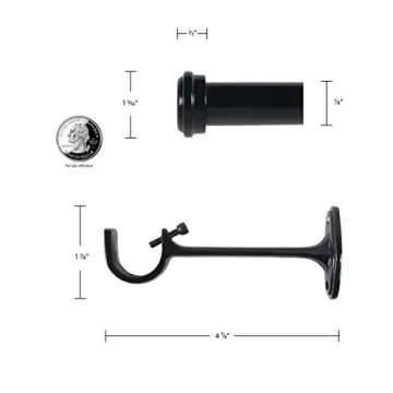 Decopolitan 7/8-Inch Curtain Rod Set Adjustable Black Espresso