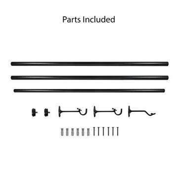 Decopolitan 7/8-Inch Curtain Rod Set Adjustable Black Espresso