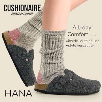 CUSHIONAIRE Hana Womens Clogs | Comfortable Vegan Suede Clogs for Women | Slip On Potato Shoes with ...