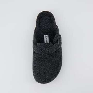 CUSHIONAIRE Hana Womens Clogs | Comfortable Vegan Suede Clogs for Women | Slip On Potato Shoes with Cork Footbed & Arch Support| Charcoal 8