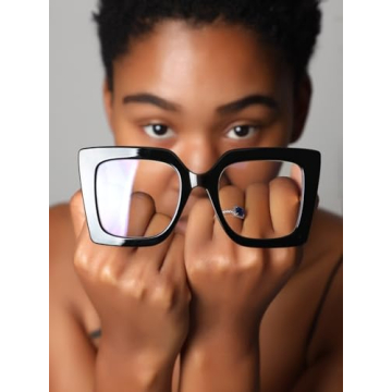 Stylish AIEYEZO Oversized Blue Light Blocking Glasses for Women