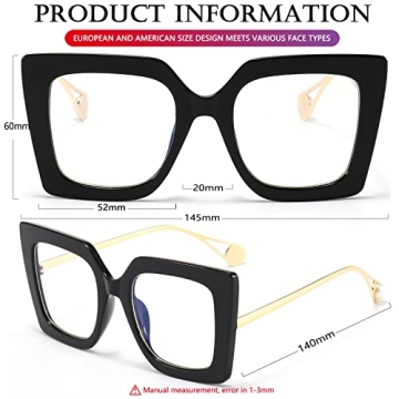 Stylish AIEYEZO Oversized Blue Light Blocking Glasses for Women