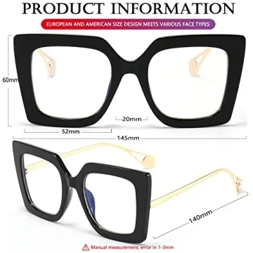 Stylish AIEYEZO Oversized Blue Light Blocking Glasses for Women