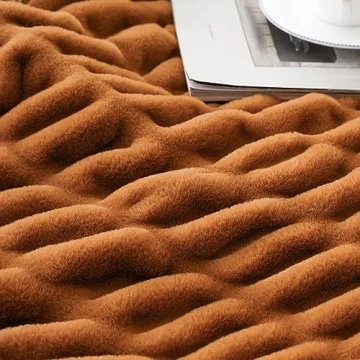 Cozy BATTILO HOME Burnt Orange Faux Fur Throw Blanket