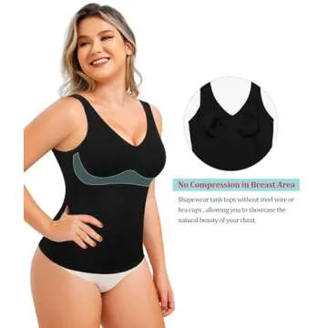LODAY Women's Tummy Control V-Neck Shapewear Tank Top