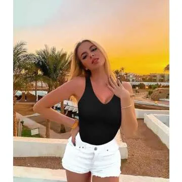 LODAY Women's Tummy Control V-Neck Shapewear Tank Top