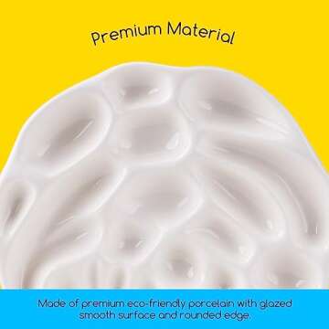 MEEDEN Porcelain Paint Palette, Ceramic Watercolor Pallet Mixing Tray, Rose Shaped Design