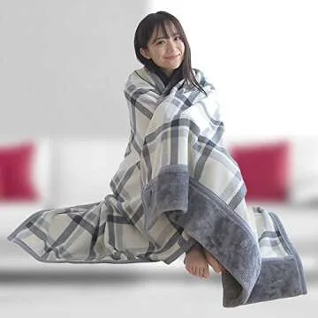 Clearance Sale ! Womens Blanket Scarf,Vanvler Ladies Poncho Wrap Shawl Multifunction Doublelayer Tartan Plaid Winter Warm Blanket (135/80 cm = 51.1/31.4 inch, A)