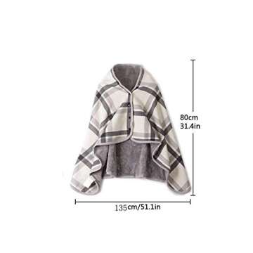 Clearance Sale ! Womens Blanket Scarf,Vanvler Ladies Poncho Wrap Shawl Multifunction Doublelayer Tartan Plaid Winter Warm Blanket (135/80 cm = 51.1/31.4 inch, A)