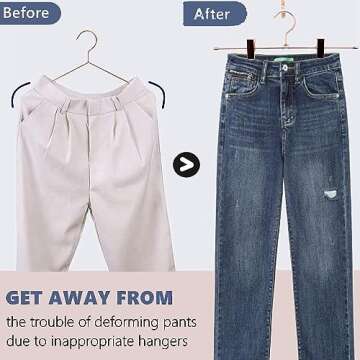 Koobay Rose Gold Metal Wire Clips Pants Bottom Clothes Hangers, 30 Pack Heavy Duty Trousers Hangers ...