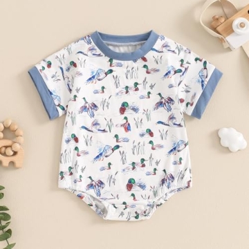 Mallard Duck Baby Romper for 0-3 Months - Soft Cotton