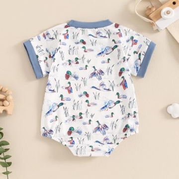 Mallard Duck Baby Romper for 0-3 Months - Soft Cotton