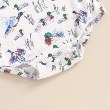 Mallard Duck Baby Romper for 0-3 Months - Soft Cotton