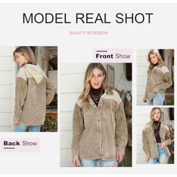 Dokotoo Women's Winter Corduroy Shacket Jacket - Stylish & Cozy