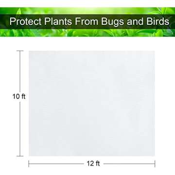 Unves Garden Netting, 10x12ft Row Covers Mosquito Netting, Bird Netting Screen Barrier Garden Mesh Protect Flowers Crops Fruits, Plant Raised Garden Bed Covers Netting