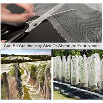 Unves Garden Netting, 10x12ft Row Covers Mosquito Netting, Bird Netting Screen Barrier Garden Mesh Protect Flowers Crops Fruits, Plant Raised Garden Bed Covers Netting