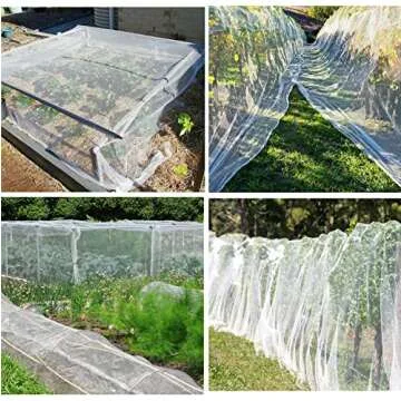 Unves Garden Netting, 10x12ft Row Covers Mosquito Netting, Bird Netting Screen Barrier Garden Mesh Protect Flowers Crops Fruits, Plant Raised Garden Bed Covers Netting