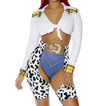 Forplay Women's Giddy Up Sexy Movie Character Costume Set, Multicolor, L/XL