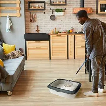 Sand Dipper Square Cat Scooper for Litter Box - Stainless Steel Long Metal Cat Litter Scoop, 27" Reach (Junior)