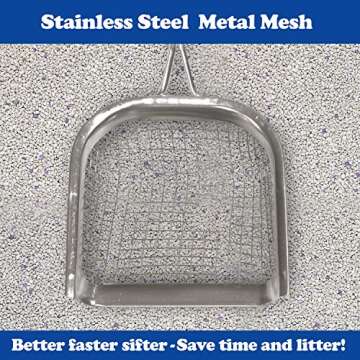 Sand Dipper Square Cat Scooper for Litter Box - Stainless Steel Long Metal Cat Litter Scoop, 27" Reach (Junior)