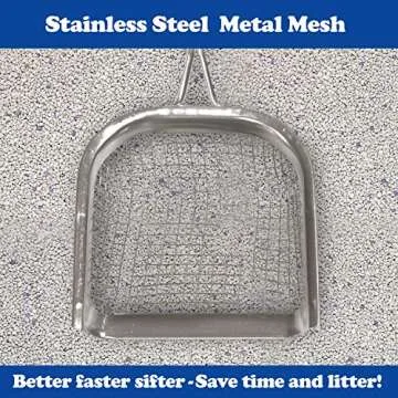 Sand Dipper Square Cat Scooper for Litter Box - Stainless Steel Long Metal Cat Litter Scoop, 27" Reach (Junior)